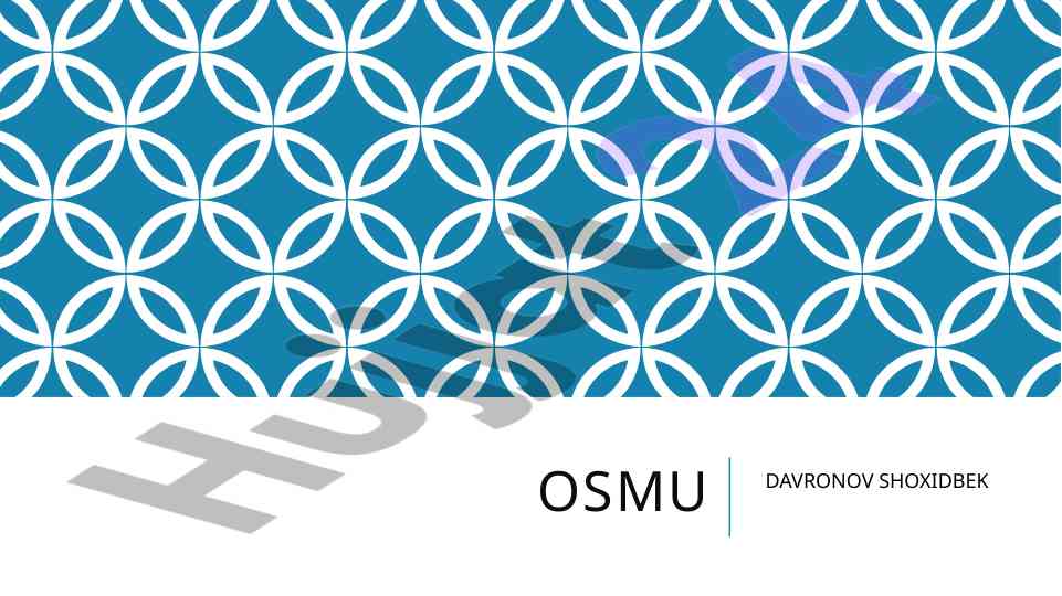 Osmu tushunchasi va turizmda qo‘llanilishi