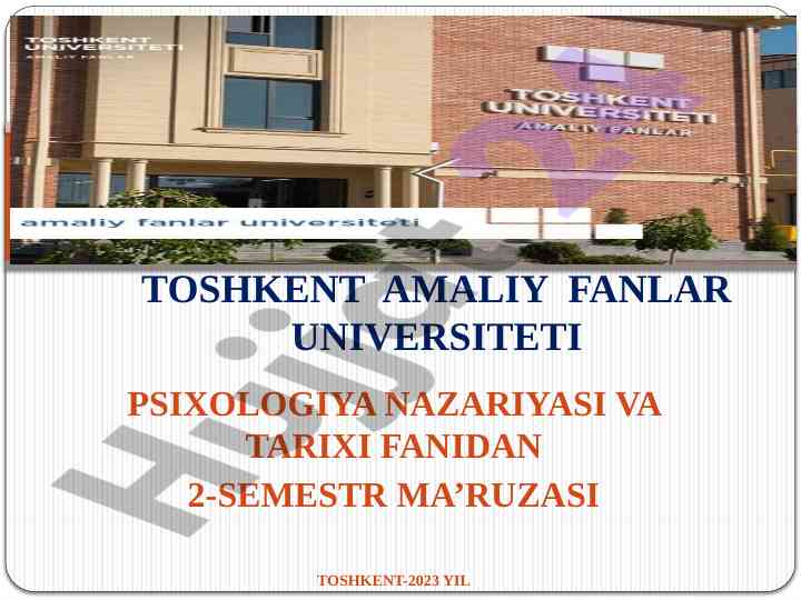 Psixologiya nazariyasi va tarixi ma’ruzasi 2023