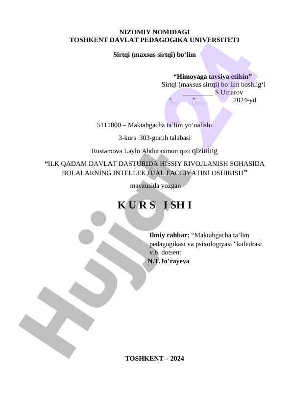 Ilk qadam davlat dasturida hissi rivojlanish