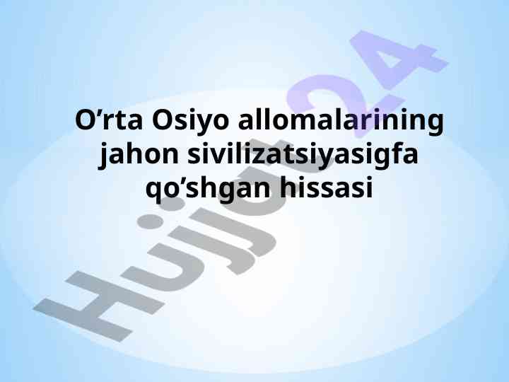 Ibn sinoning ilmiy merosi va madaniyat hissasi