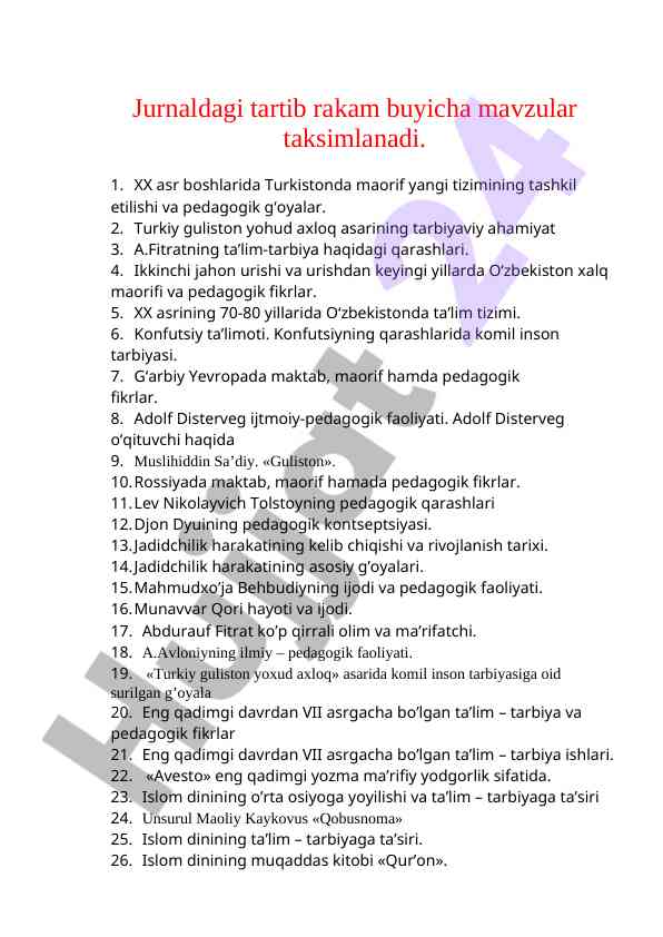 O‘zbekiston ta’lim tizimi va pedagogik fikrlar