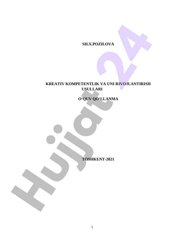 Kreativ kompetentlik va uni rivojlantirish usullari
