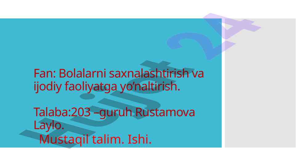 Bolalarni saxnalashtirish va ijodiy faoliyat