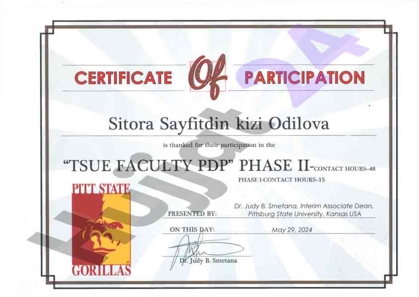 Participation acknowledgment for tsue faculty pdp