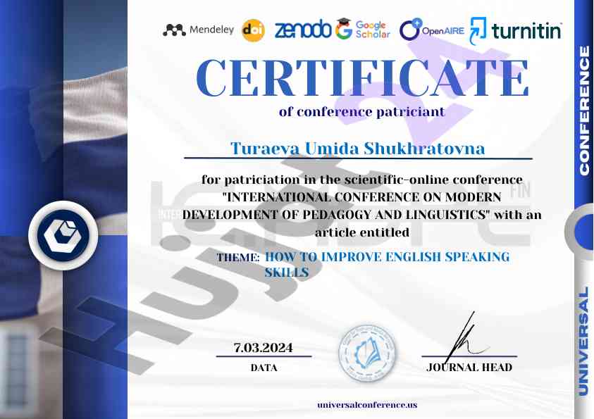 International conference on modern development in pedagogy