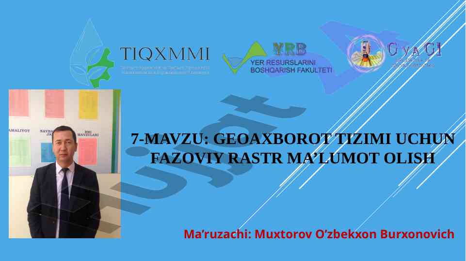 Fazoviy rastr ma’lumotlarining olishi usullari