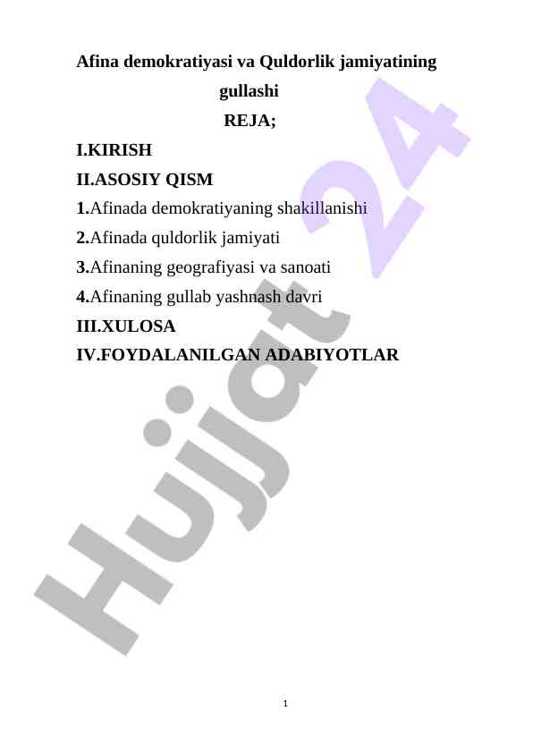 Afina demokratiyasi va quldorlik jamiyatining gullashi