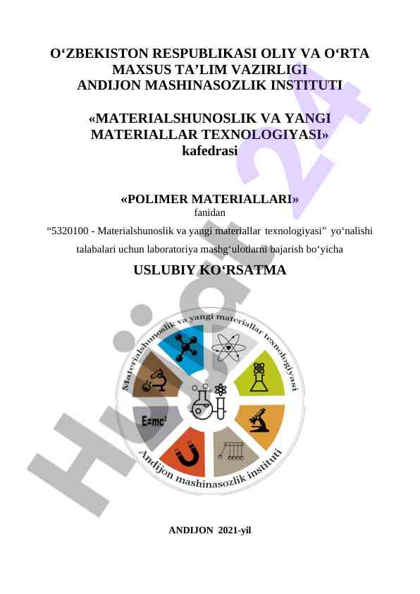 Laboratoriya mashg‘ulotlari bo‘yicha usuliy ko‘rsatma