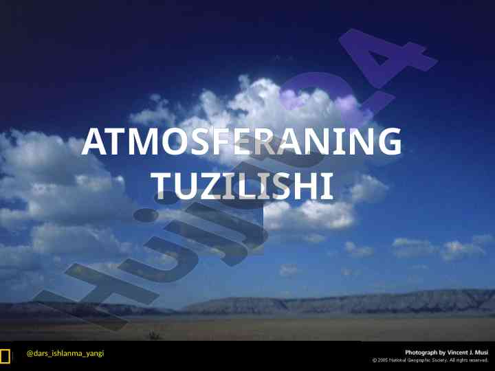 Atmosferaning tuzilishi va troposferaning ahmiyati
