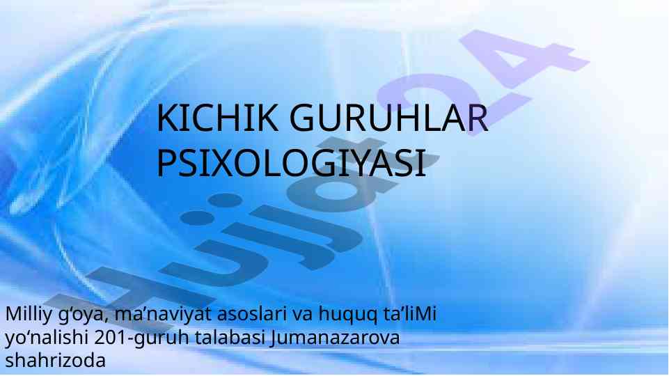 Kichik guruhlar psixologiyasi muammolari va klassifikatsiyasi