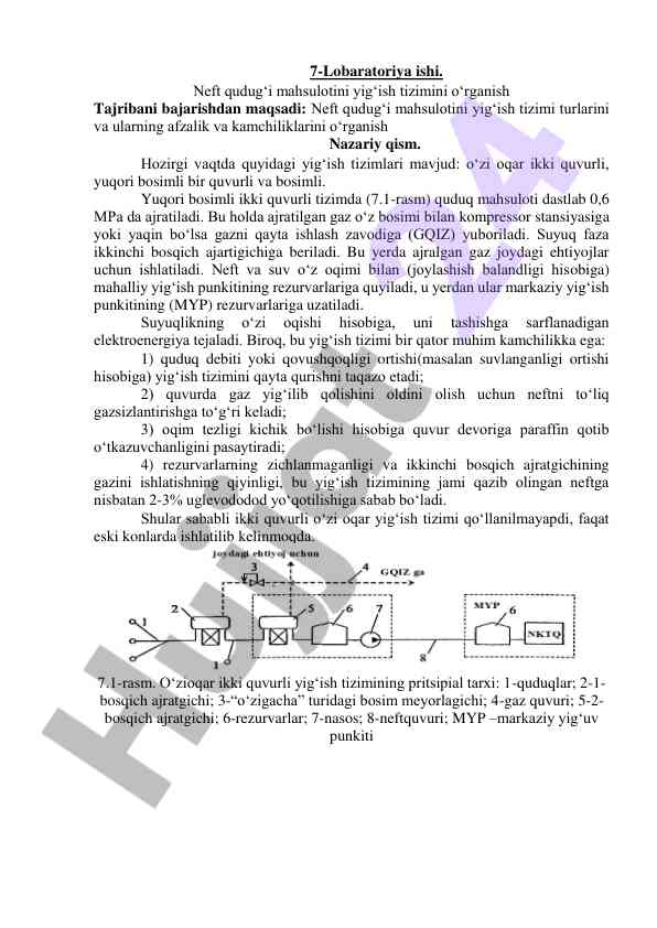 Neft quduq mahsulotini yig‘ish tizimlari tahlili