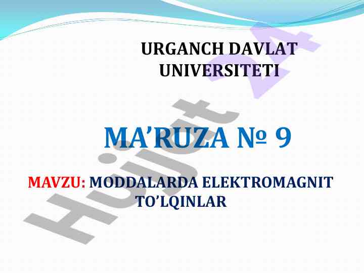 Yorug'lik dispersiyasi va elektromagnit to'lqinlar