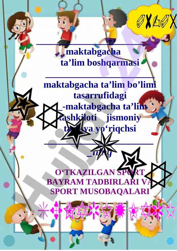 Sport bayram tadbirlari va sport musobaqalari rejasi