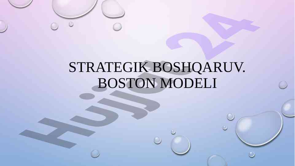 Strategik boshqaruv: strategiya va porter modeli