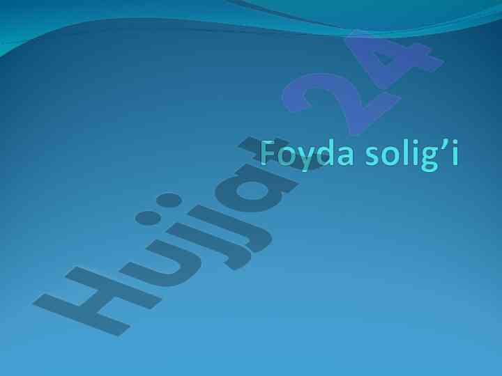 Soliq hisobotlari va foyda solig'ining farqlari