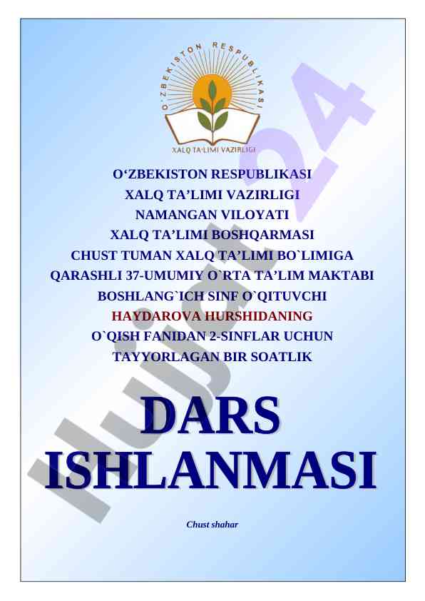 Yomg’ir mavzusidagi dars ishlanmasi