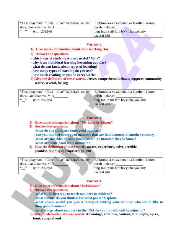 Learning methods and cultural manners overview