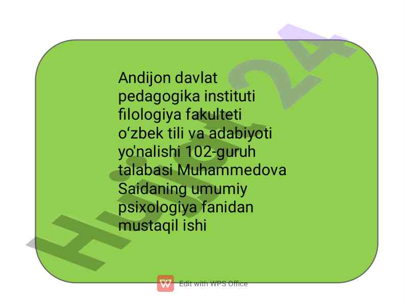 Ilk o’spirinlik va yoshlik davrida psixik rivojlanish