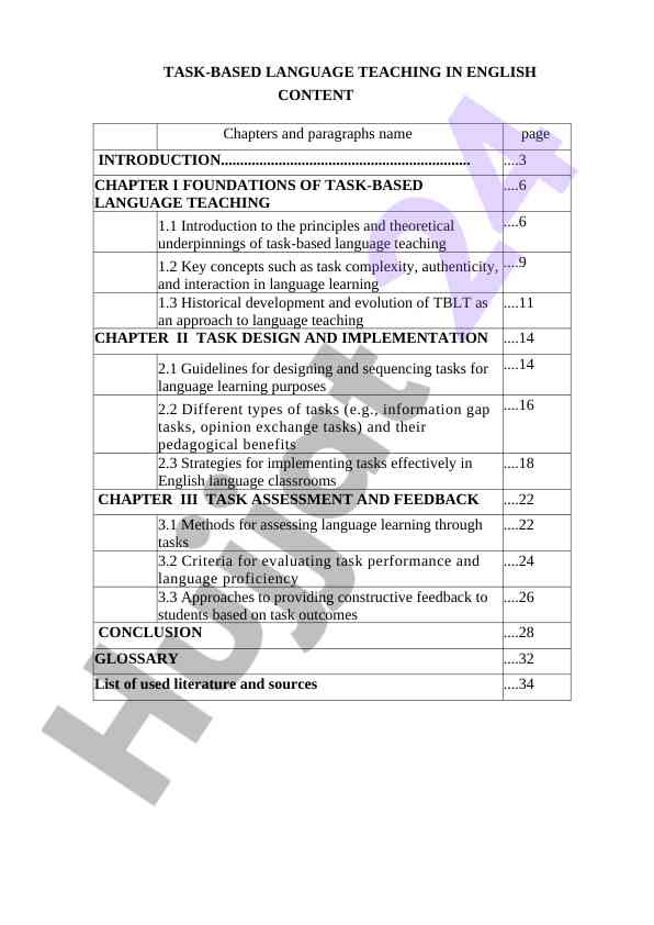 Task-based language teaching methodology in english
