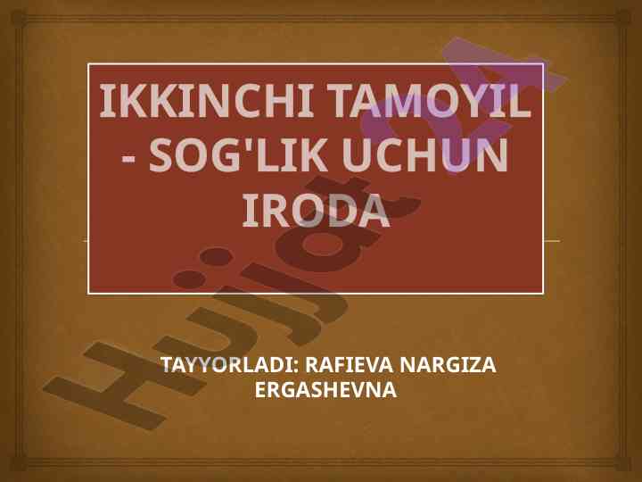 Valeologiya fanining asosiy tamoyillari