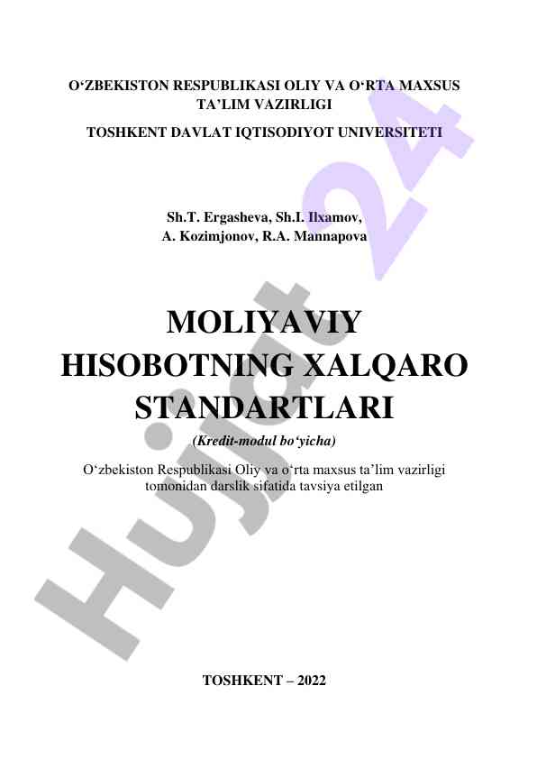 Moliyaviy hisobotning xalqaro standartlari darsligi