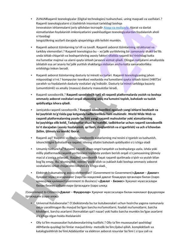 Raqamli texnologiyalar va axborot tizimlari