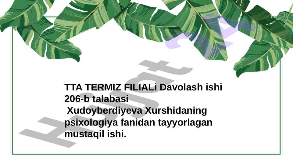 Psixologik-pedagogik omillar va salomatlik