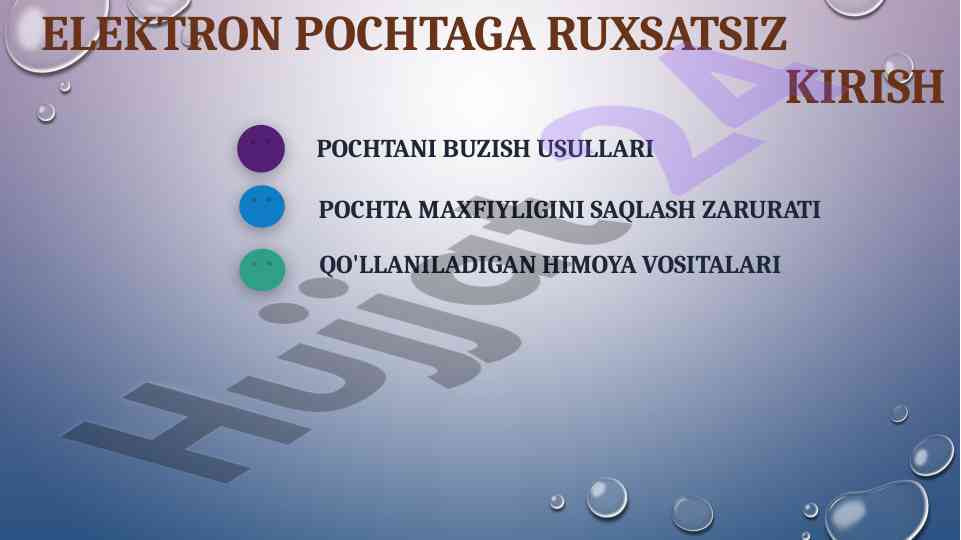 Elektron pochtaga ruxsatsiz kirish muammolari