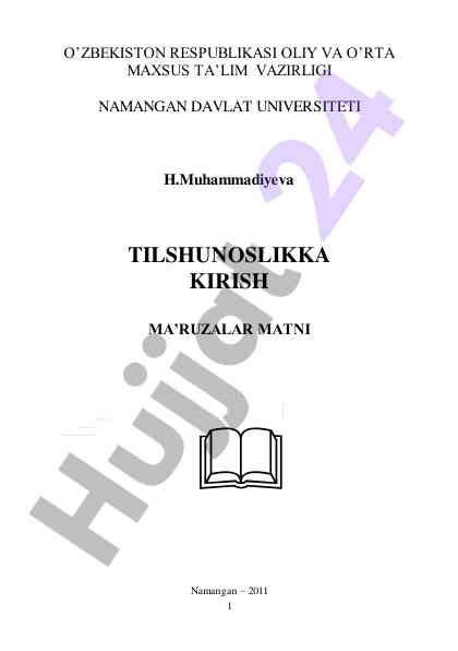 Tilshunoslikka kirish ma’ruzalar matni