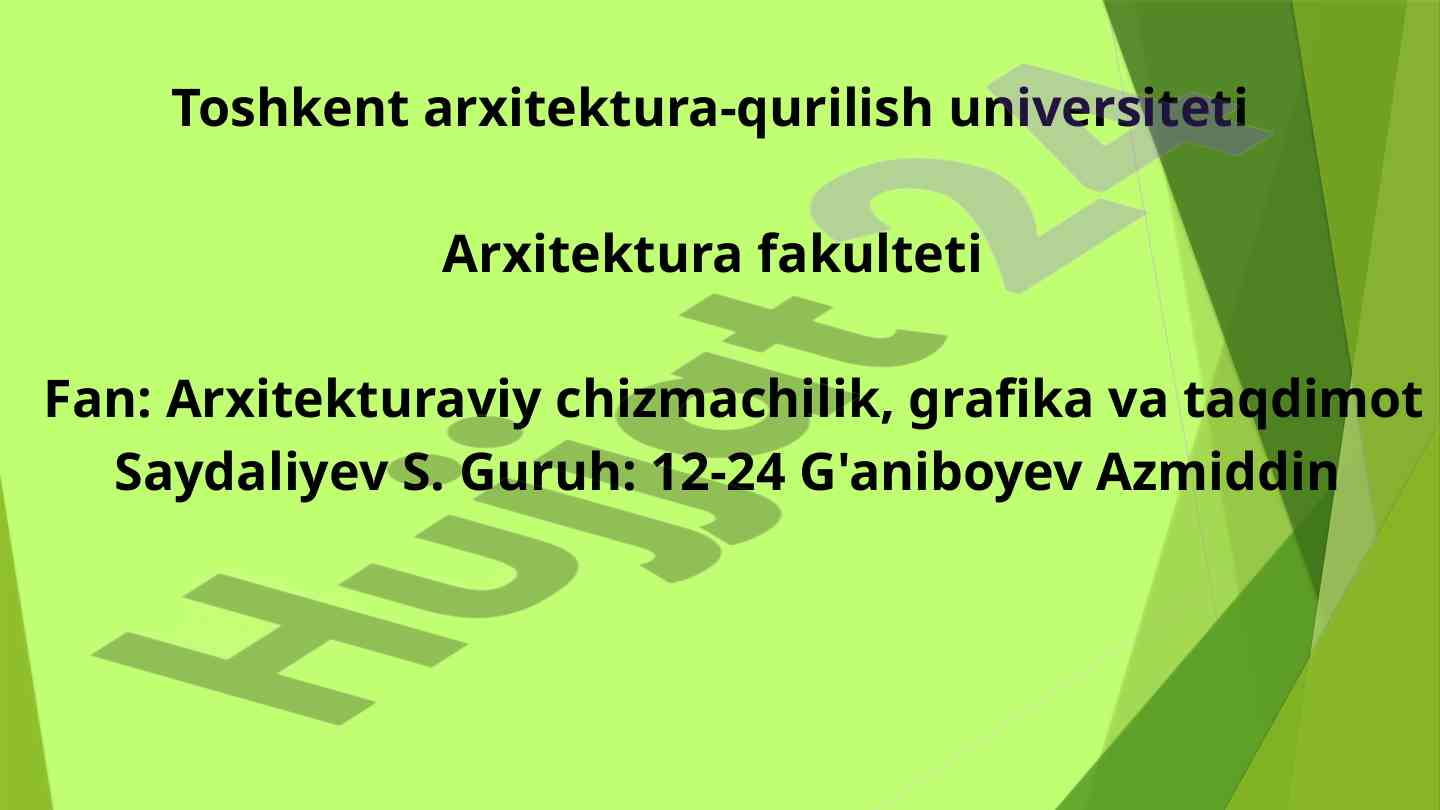 Radial-nurlar izi usuli va arxitekturaviy chizmachilik