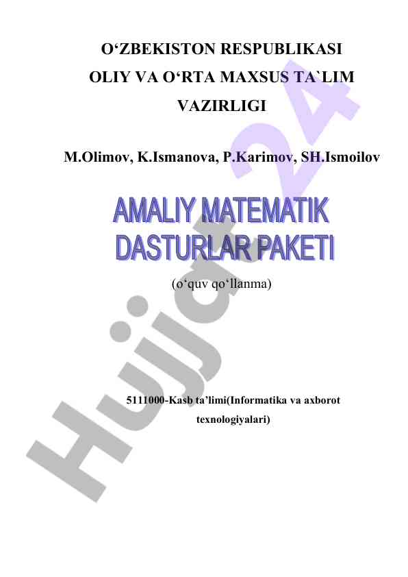 Amaliy matematik dasturlar paketi o‘quv qo‘llanmasi