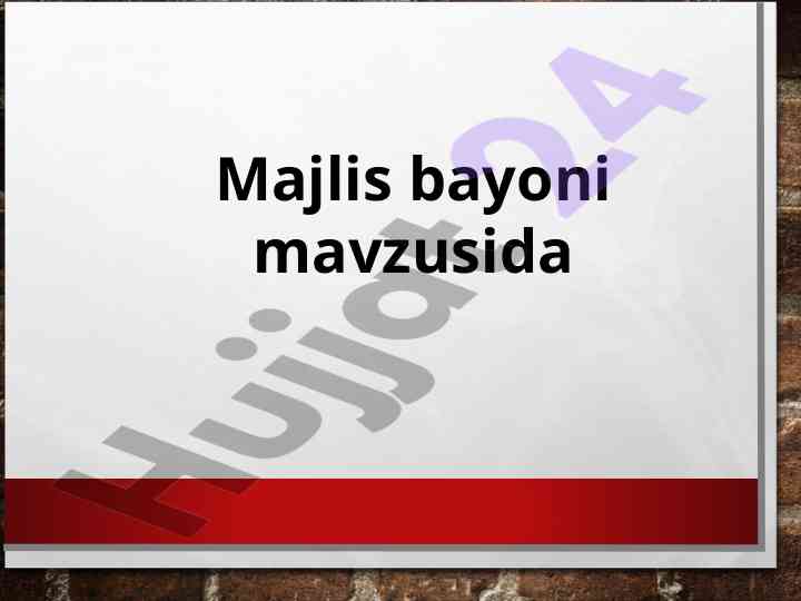 Asosiy tadbirlar rejasi