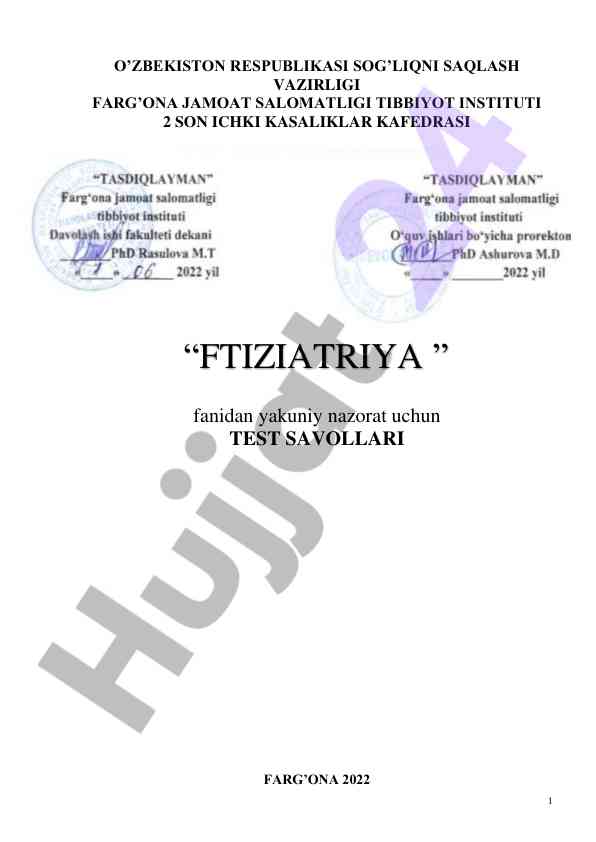Yakuniy nazorat test savollari farg'ona 2022
