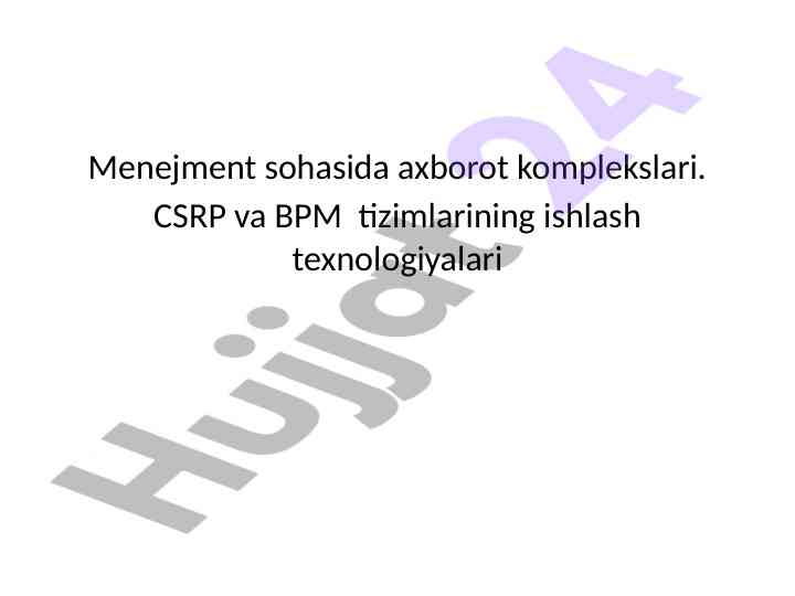 Axborot texnologiyalari va ularning tizimlari