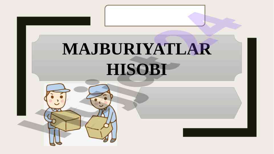 Majburiyatlar hisobi reja va turi