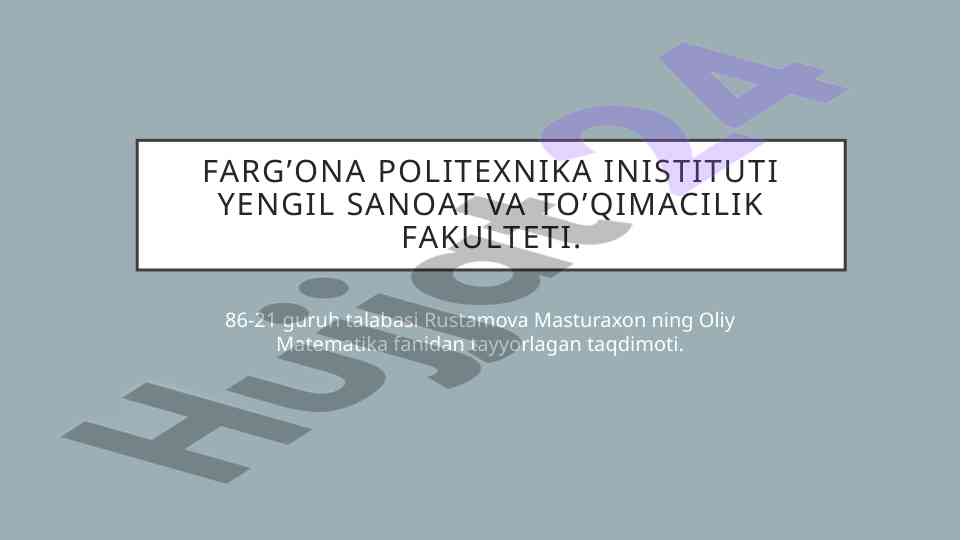 Chiziqsiz korrelyatsion bog‘lanish taqdimoti