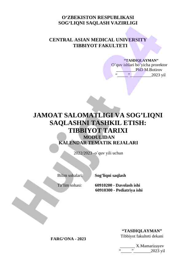 Jamoat salomatligi va sog‘liqni saqlashni tashkil etish
