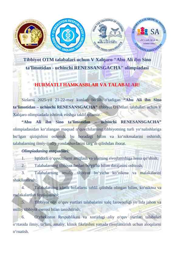 V xalqaro abu ali ibn sino olimpiadasi 2025