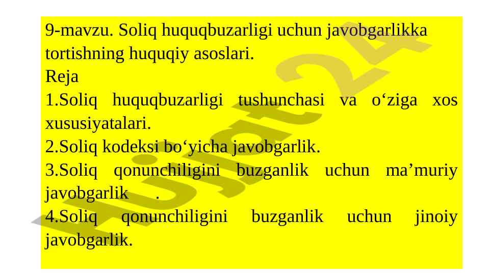 Soliq huquqbuzarligi asoslari va tahlili
