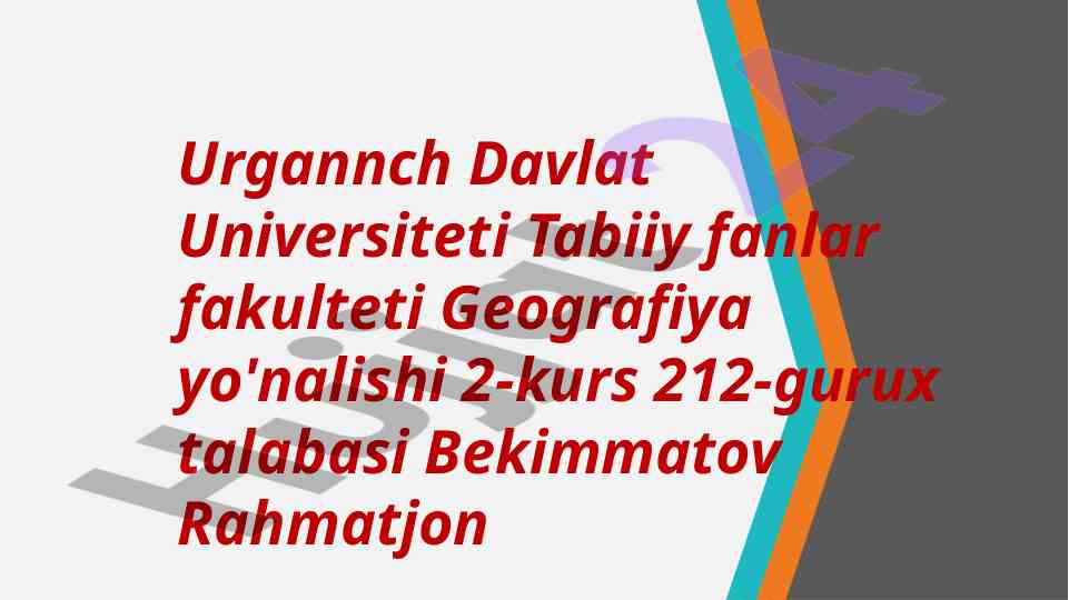 O'zbekiston shaharlari geografiyasi tarixi va xususiyatlari