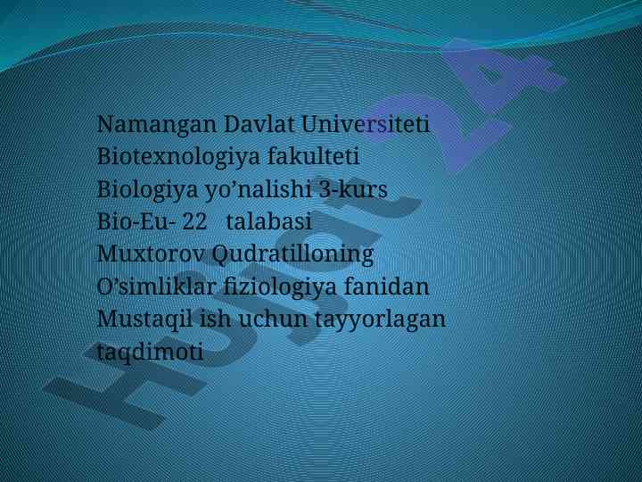 Mikroelementlar va o'simliklar fiziologiyasi tajribalari