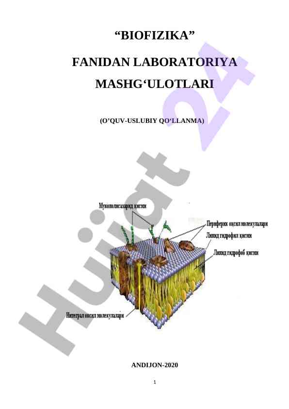 Laboratoriya mashg‘ulotlari biofizika fani bo‘yicha