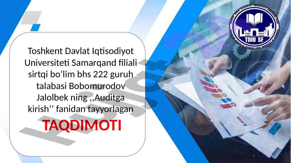 Moliyaviy hisobotlarda boshqa ma'lumotlar taqdimoti