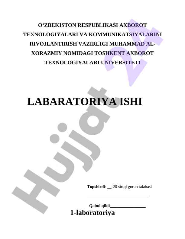 Laboratoriya ishlari bo‘yicha dastur yozish