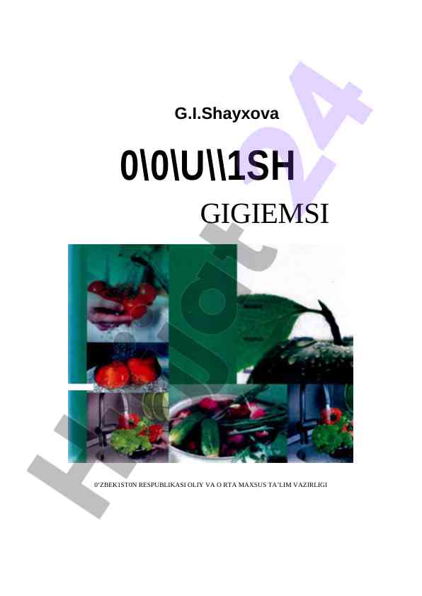 Ovqatlanish gigiyenasi darsligi