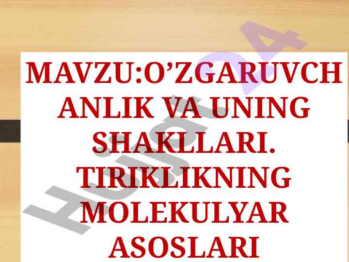 O'zgaruvchanlik va uning shakllari tahlili
