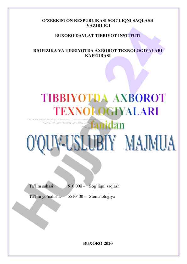 Tibbiyotda axborot texnologiyalari moduli