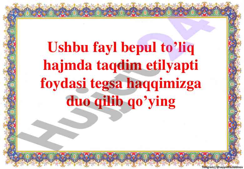 4-sinf tarbiya fanidan tarqatmalar yillik