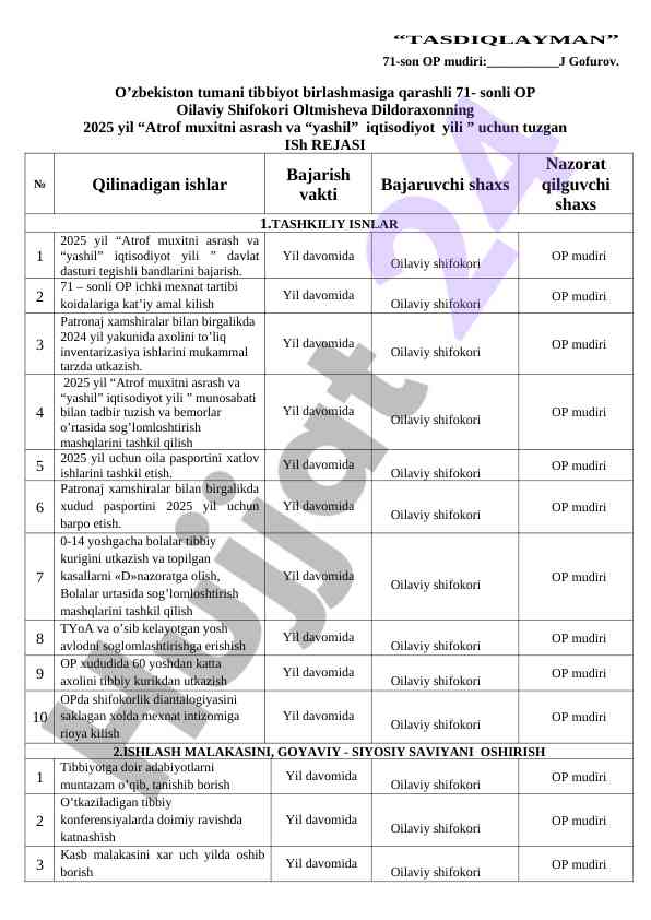 Atrof muxitni asrash va yashil iqtisodiyot rejasi