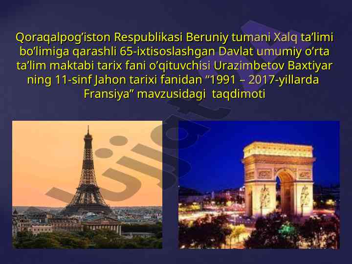 1991 – 2017-yillarda fransiya taqdimoti